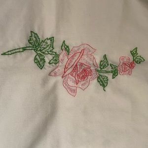 Hand Embroidered Vintage Pillow Case